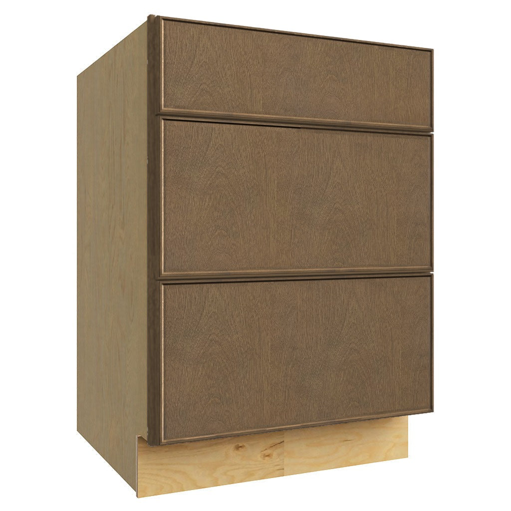 DB24 ( 3 DRAWER BASE - 24"W X 34-1/2"H X 24"D ) - Echo Mocha