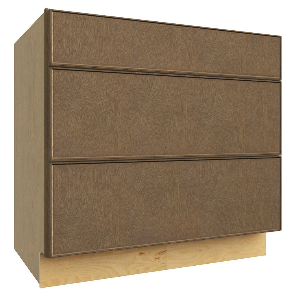 DB36 ( 3 DRAWER BASE - 36"W X 34-1/2"H X 24"D ) - Echo Mocha