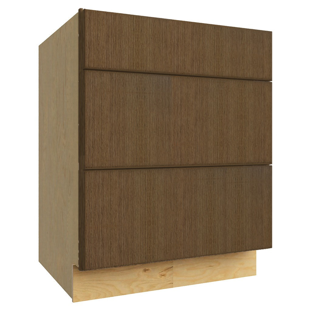 DB27 ( 3 DRAWER BASE - 27"W X 34-1/2"H X 24"D ) - Luxe Canyon Oak