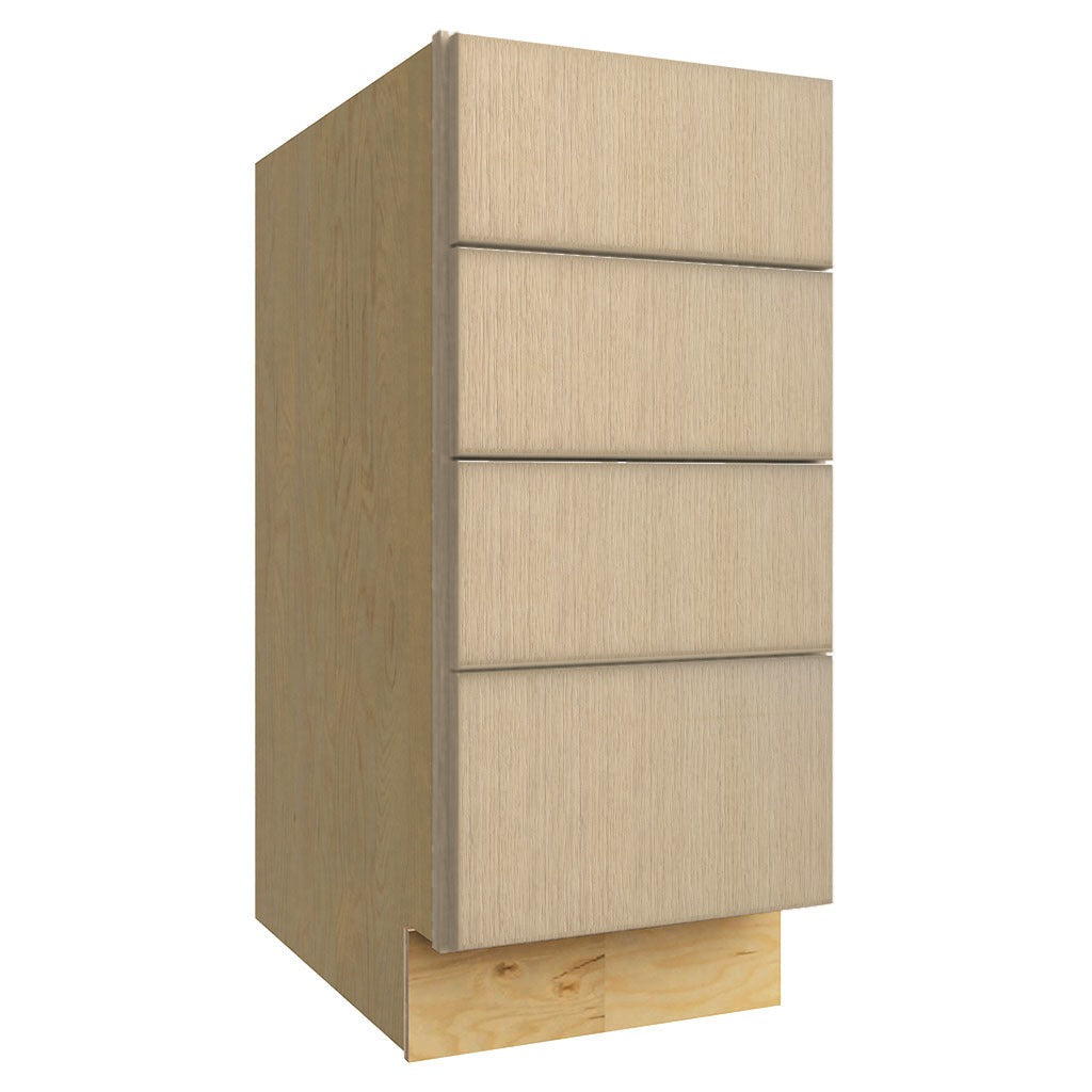 DB15-4 ( 4 DRAWER BASE - 15"W X 34-1/2"H X 24"D ) - Luxe Desert Oak
