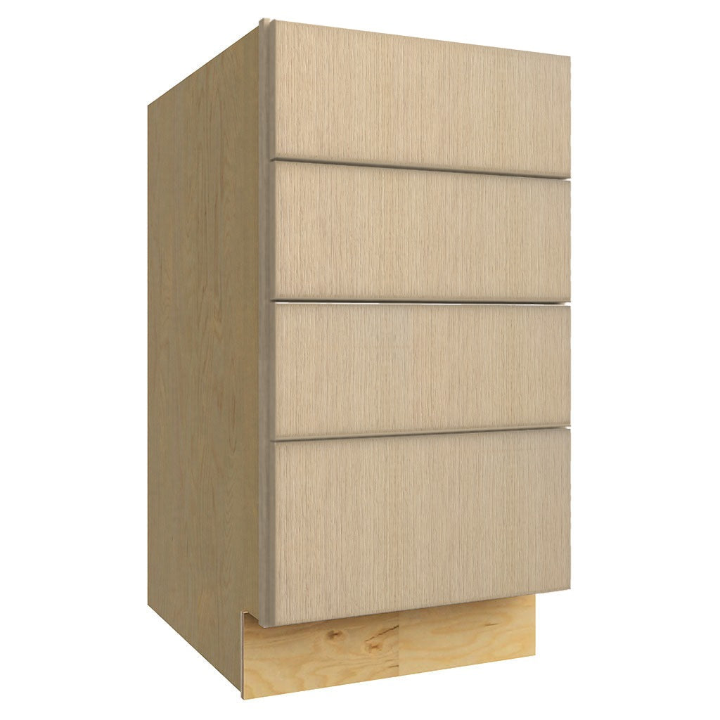 DB18-4 ( 4 DRAWER BASE - 18"W X 34-1/2"H X 24"D ) - Luxe Desert Oak