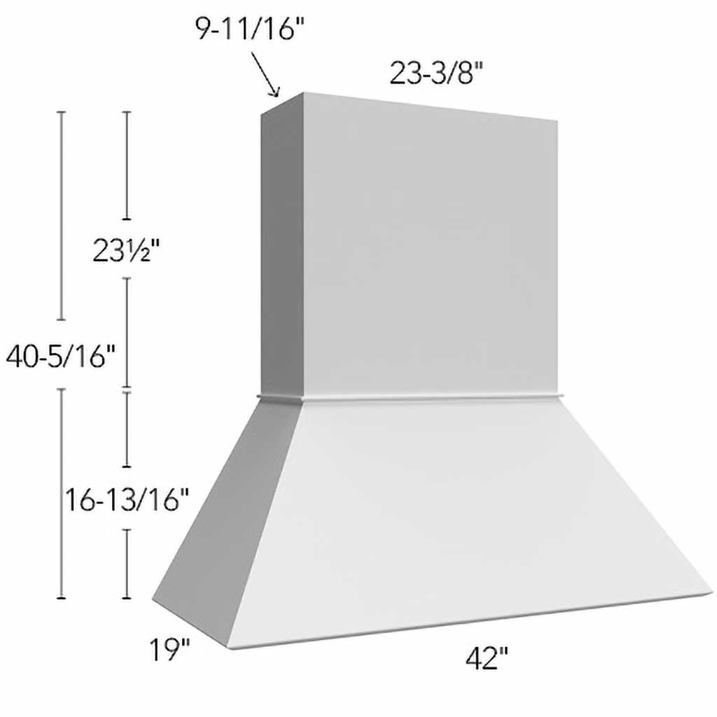 RHE42 TIMBER ( EURO HOOD TIMBER - 42"W X 40-5/16"H X 19"D )