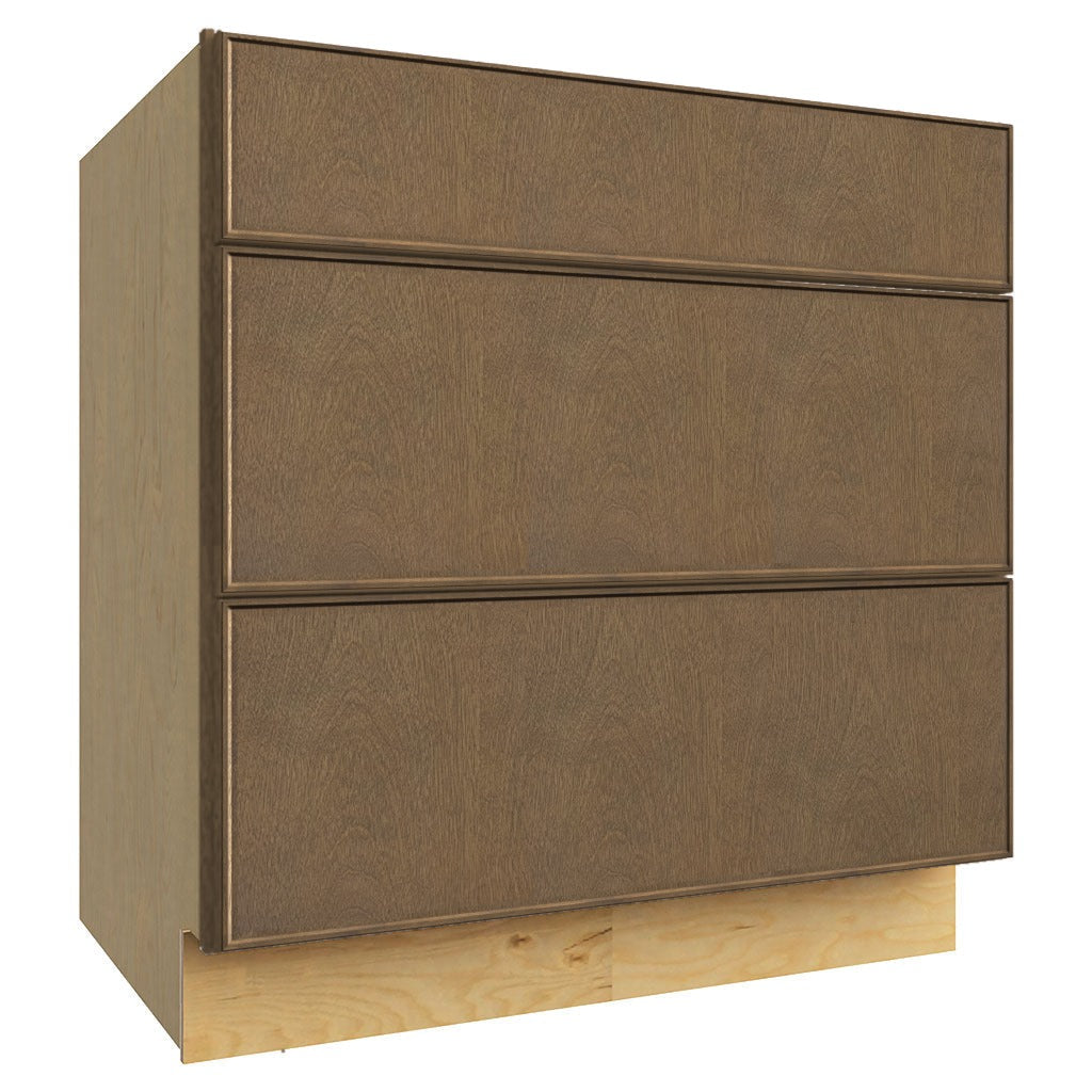 DB33 ( 3 DRAWER BASE - 33"W X 34-1/2"H X 24"D ) - Echo Mocha