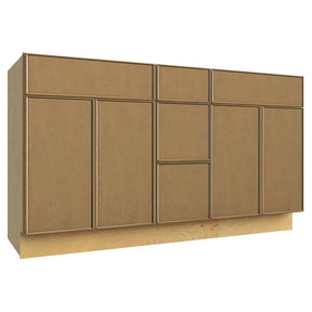 VSD60DOUBLE ( VANITY DOUBLE SINK & DRAWER COMBO - 60"W X 34-1/2"H X 21"D ) - Echo Timber