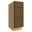 DB12 ( 3 DRAWER BASE - 12"W X 34-1/2"H X 24"D ) - Luxe Canyon Oak