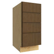 DB15-4 ( 4 DRAWER BASE - 15"W X 34-1/2"H X 24"D ) - Luxe Canyon Oak