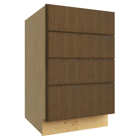 DB21-4 ( 4 DRAWER BASE - 21"W X 34-1/2"H X 24"D ) - Luxe Canyon Oak