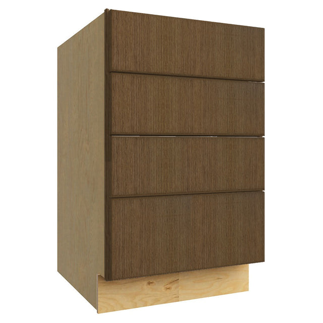 DB21-4 ( 4 DRAWER BASE - 21"W X 34-1/2"H X 24"D ) - Luxe Canyon Oak