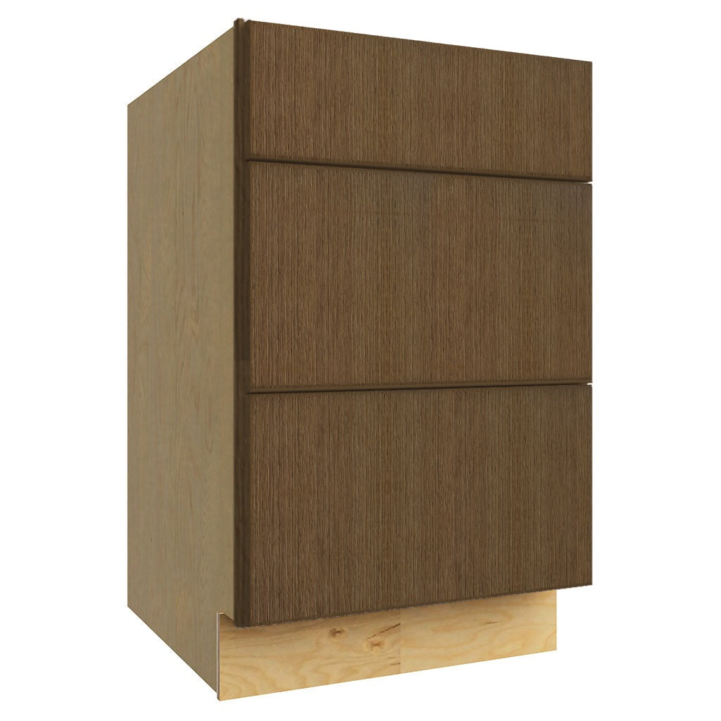 DB21 ( 3 DRAWER BASE - 21"W X 34-1/2"H X 24"D ) - Luxe Canyon Oak