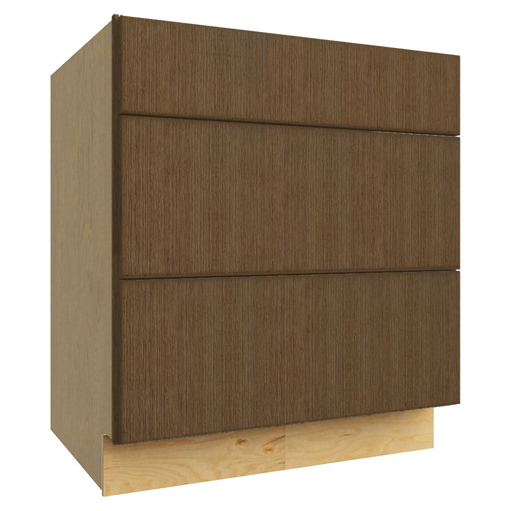 DB30 ( 3 DRAWER BASE - 30"W X 34-1/2"H X 24"D ) - Luxe Canyon Oak