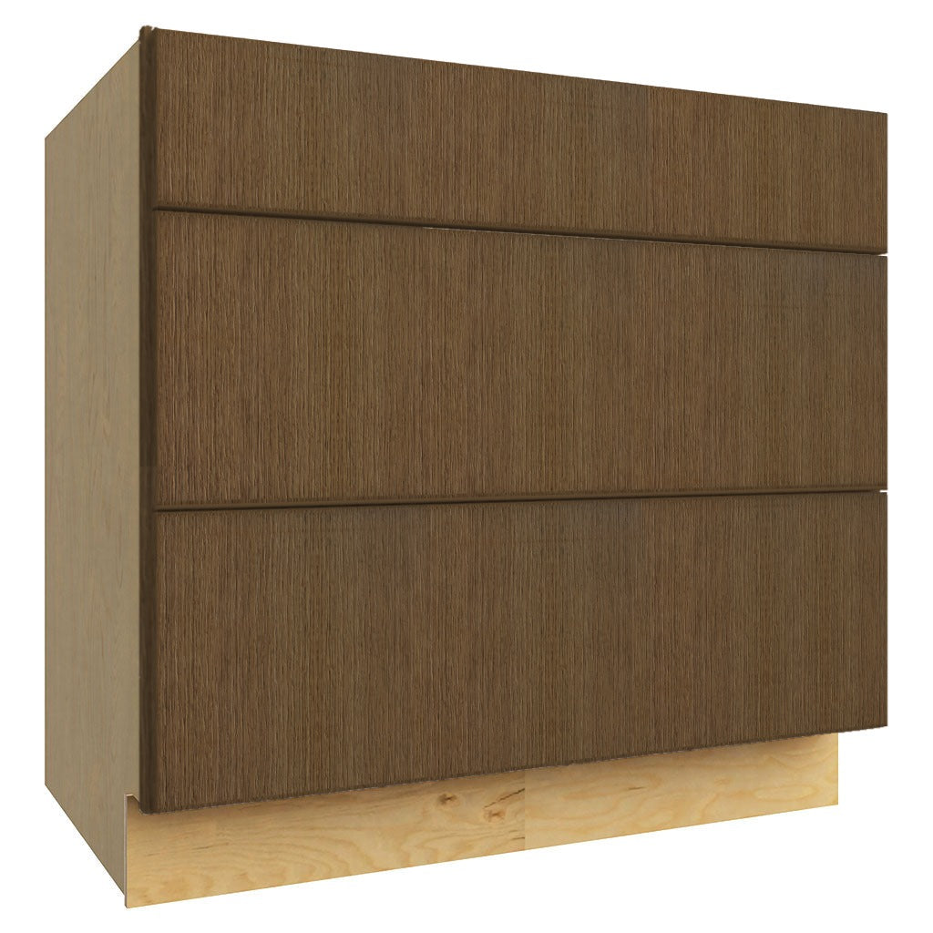 DB36 ( 3 DRAWER BASE - 36"W X 34-1/2"H X 24"D ) - Luxe Canyon Oak