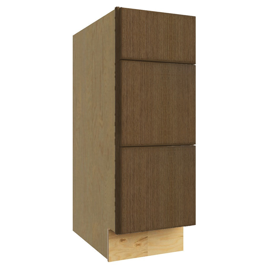 VDB12-34 ( VANITY DRAWER BASE - 12"W X 34-1/2"H X 21"D ) - Luxe Canyon Oak