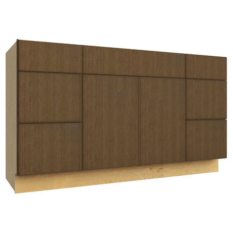 VSD60SINGLE ( VANITY SINGLE SINK & DRAWER COMBO - 60"W X 34-1/2"H X 21"D ) - Luxe Canyon Oak