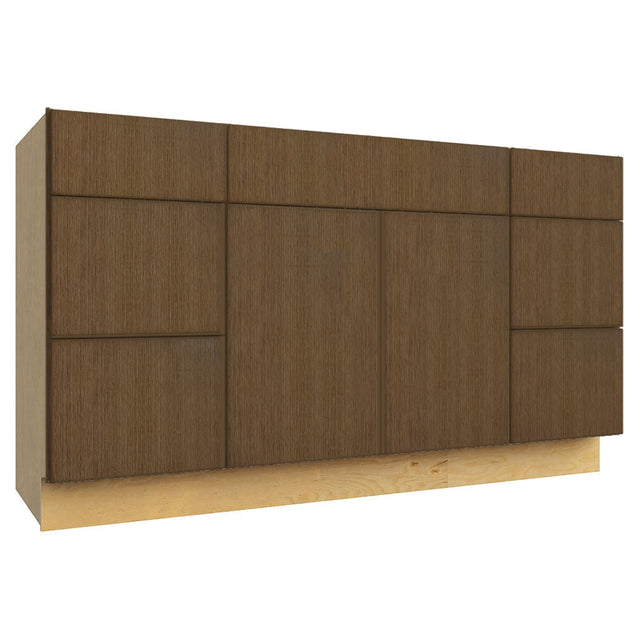 VSD60SINGLE ( VANITY SINGLE SINK & DRAWER COMBO - 60"W X 34-1/2"H X 21"D ) - Luxe Canyon Oak