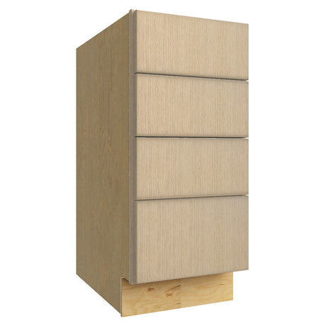 DB15-4 ( 4 DRAWER BASE - 15"W X 34-1/2"H X 24"D ) - Luxe Desert Oak
