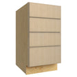 DB18-4 ( 4 DRAWER BASE - 18"W X 34-1/2"H X 24"D ) - Luxe Desert Oak