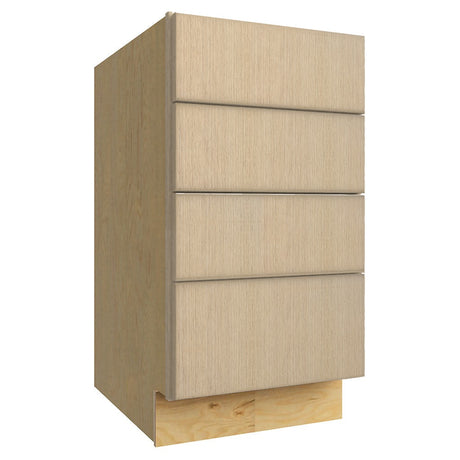 DB18-4 ( 4 DRAWER BASE - 18"W X 34-1/2"H X 24"D ) - Luxe Desert Oak