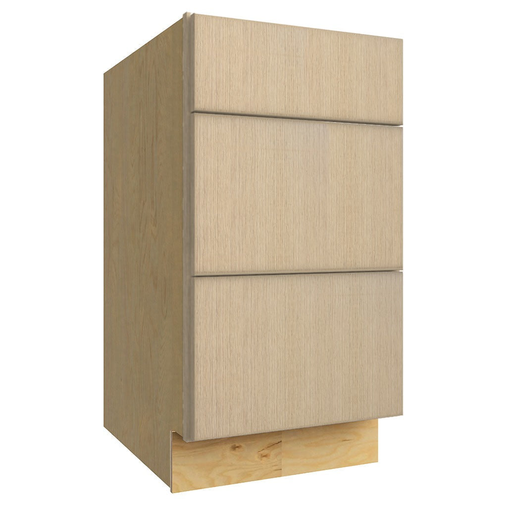 DB18 ( 3 DRAWER BASE - 18"W X 34-1/2"H X 24"D ) - Luxe Desert Oak