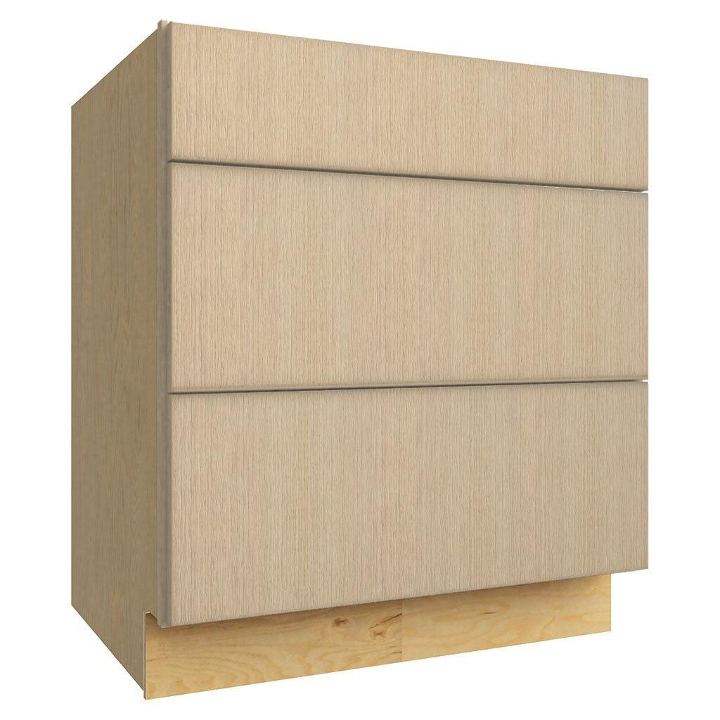 DB30 ( 3 DRAWER BASE - 30"W X 34-1/2"H X 24"D ) - Luxe Desert Oak