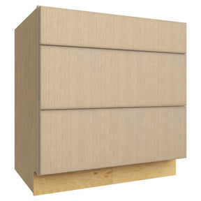 DB33 ( 3 DRAWER BASE - 33"W X 34-1/2"H X 24"D ) - Luxe Desert Oak