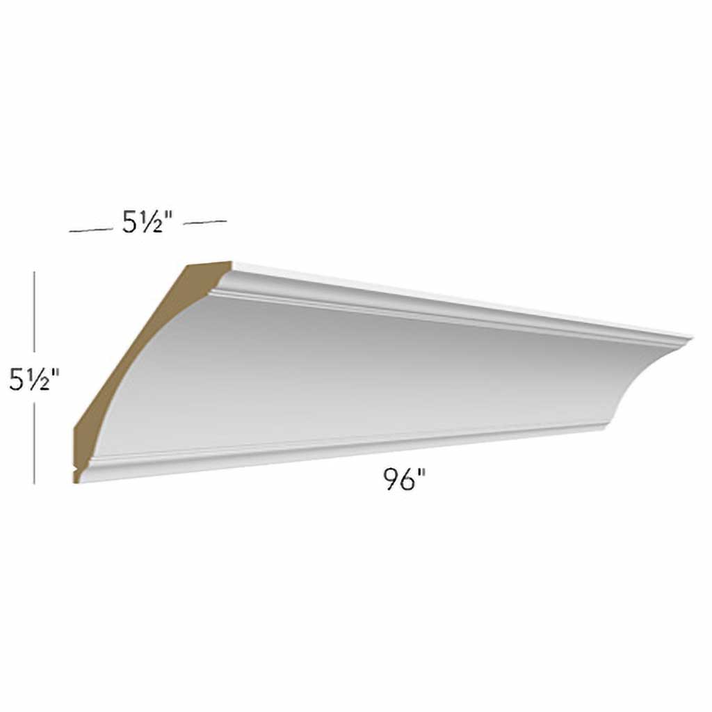 CM-8 ( X-LARGE COVE CROWN MOLDING - 96"W X 5-1/2"H X 5-1/2"D )