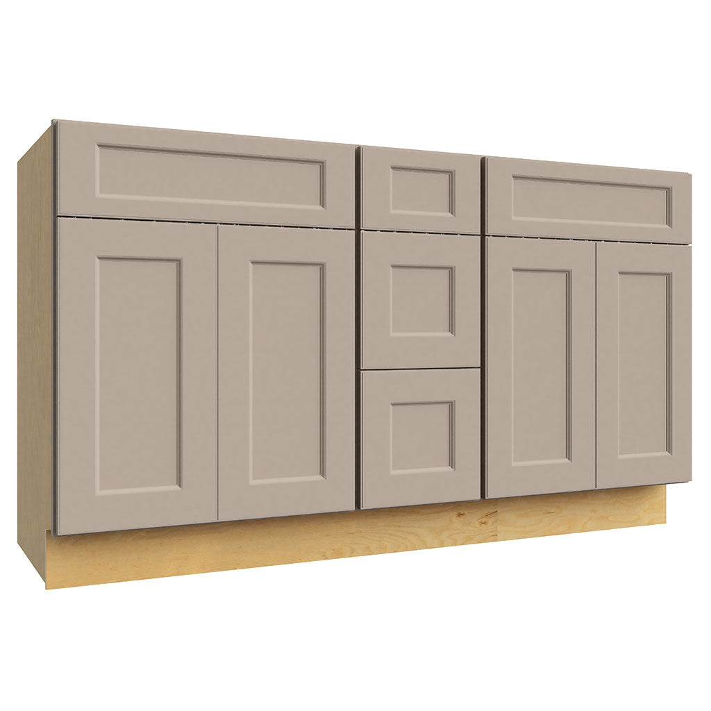 VSD60DOUBLE ( VANITY DOUBLE SINK & DRAWER COMBO - 60"W X 34-1/2"H X 21"D )