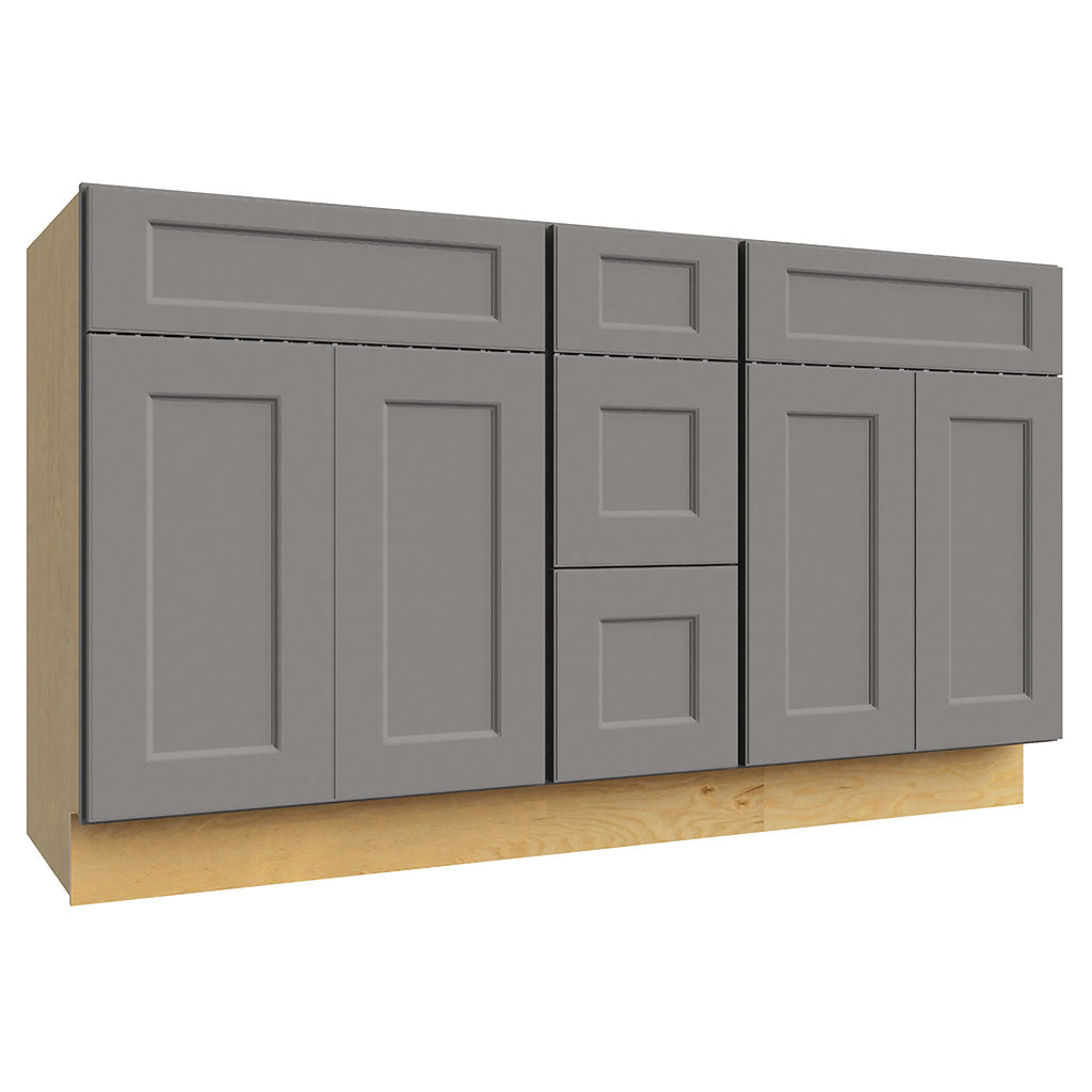 VSD60DOUBLE ( VANITY DOUBLE SINK & DRAWER COMBO - 60"W X 34-1/2"H X 21"D )