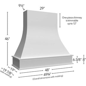 Fabuwood Fusion Timber RHCA48 WALNUT Curved Artisan Hood
