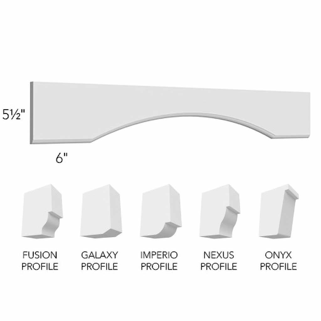 VAR54 ( ARCHED VALANCE - 54"W X 5-1/2"H X 0-3/4"D )